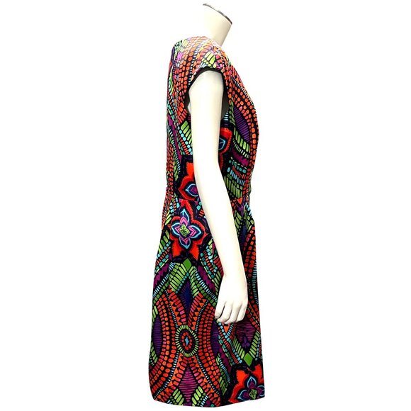 AGB Dress Multicolor Geometric Tribal Print Sheath Dress Size 12 Lined - Picture 7 of 16